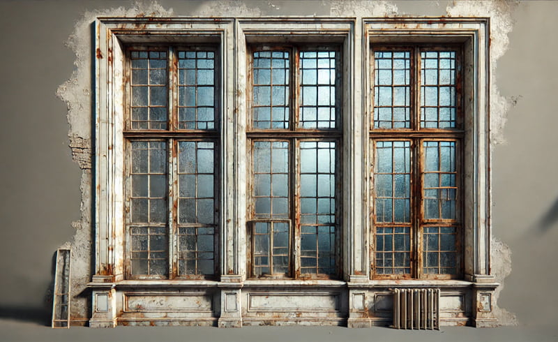 錆びた窓