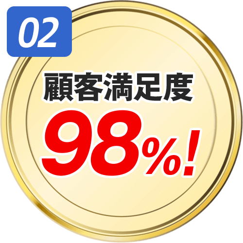 顧客満足度98％!