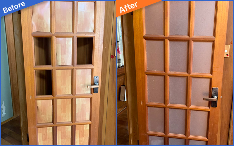 木枠ガラス扉のBefore&After画像