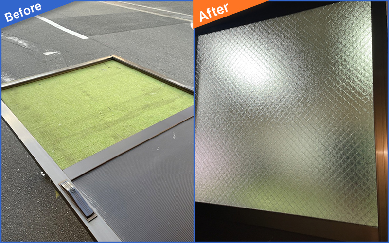 割れた扉画像のBefore&After画像