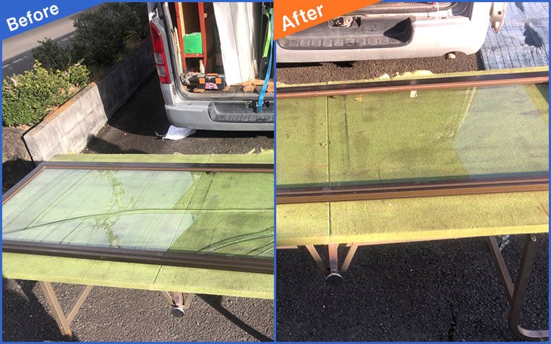 割れたガラスのBefore&After画像