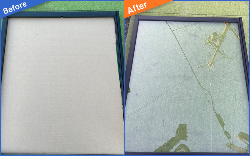 枠だけのガラス窓のBefore&After画像