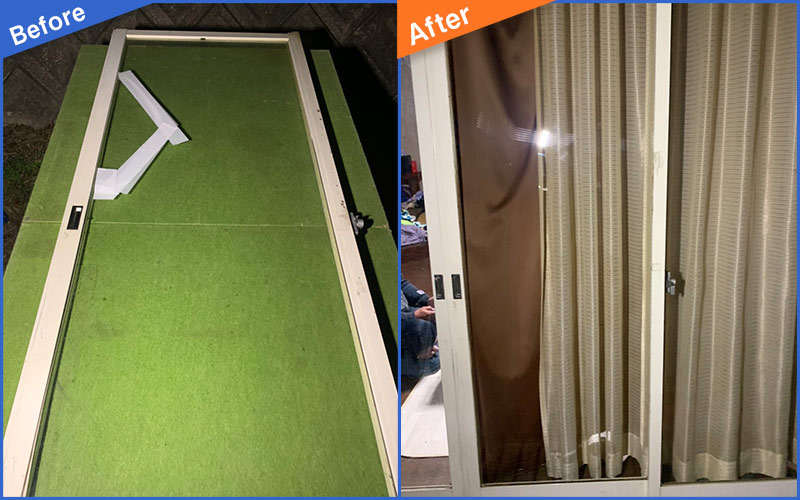 ガラスにひびが入った窓のBefore&After画像