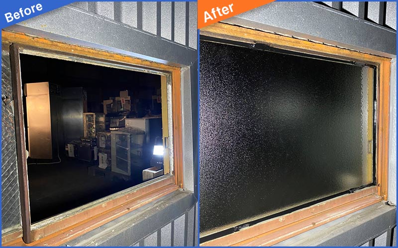木製枠の窓が割れてしまったBefore&After画像
