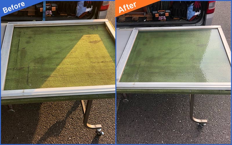 白い枠のガラス扉のBefore&After画像