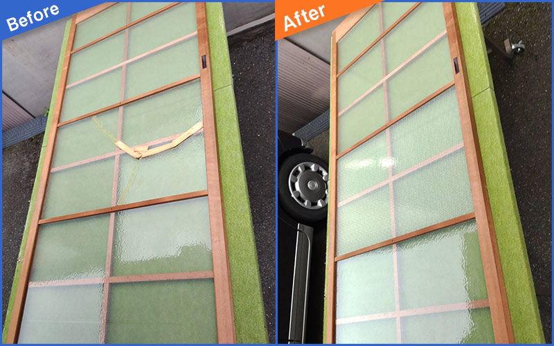 一部ガラスがない障子ドアのBefore&After画像