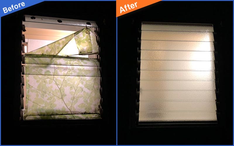 浴室のガラス扉のBefore&After画像