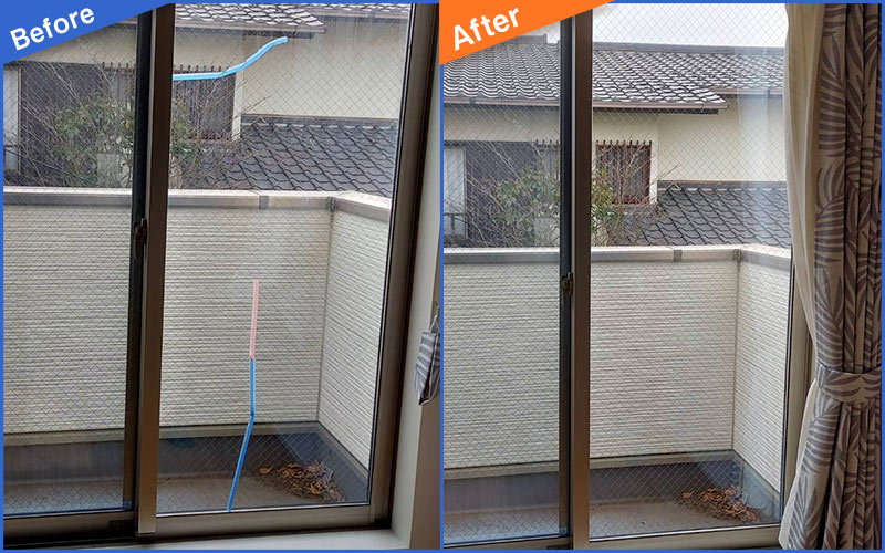 割れたガラス窓のBefore&After画像