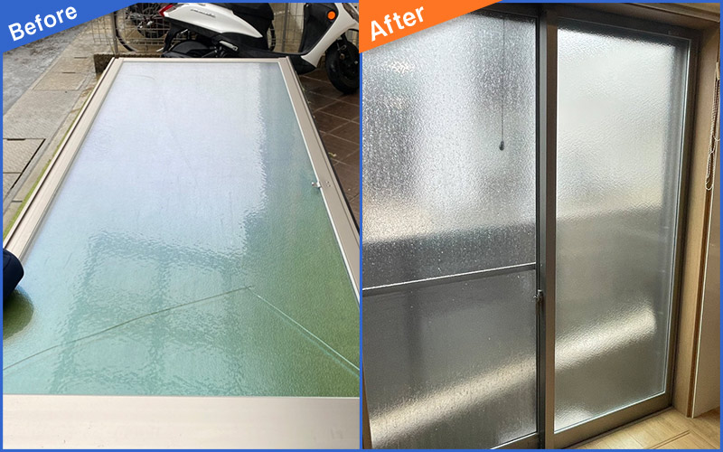 割れた窓ガラス交換のBefore&After画像