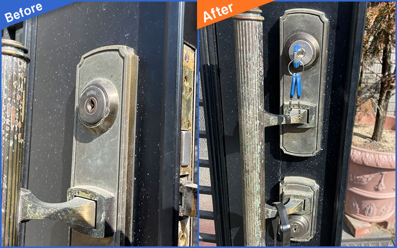 さび付いた玄関のドアノブのBefore&After画像