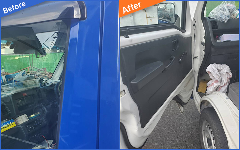青い扉のトラックのBefore&After画像