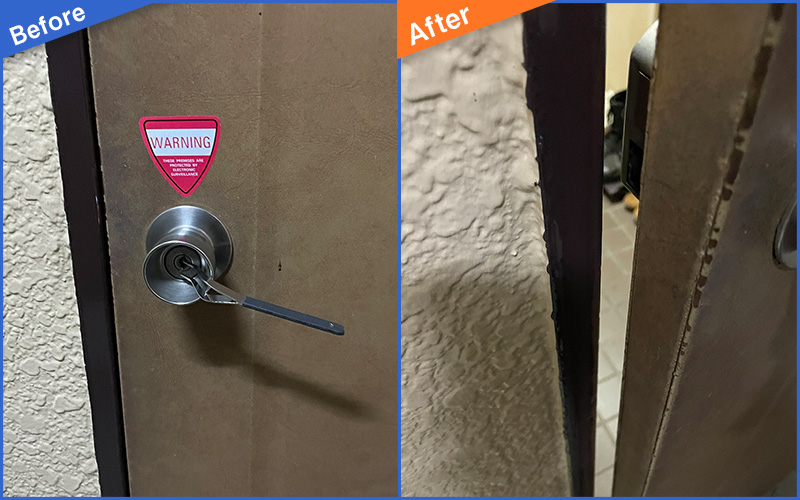 古くて茶色いドアの開閉Before&After画像