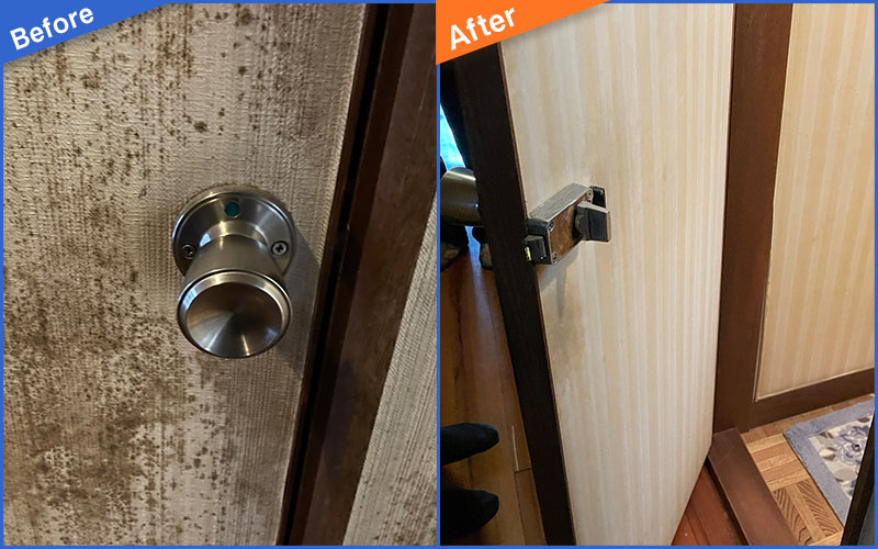 古いトイレのドアのBefore&After画像