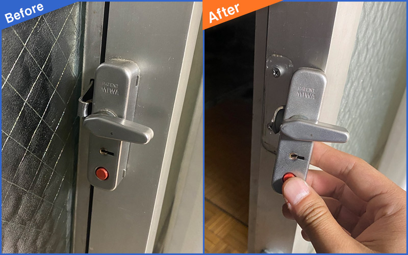 窓サッシについた鍵のBefore&After画像