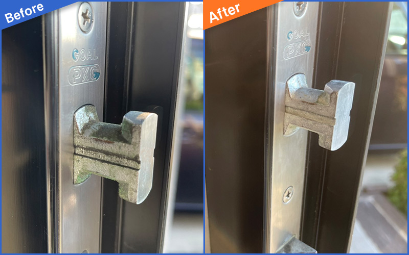 変わった形の玄関の鍵のBefore&After画像