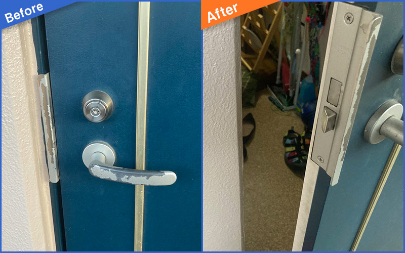 青い玄関扉のBefore&After画像