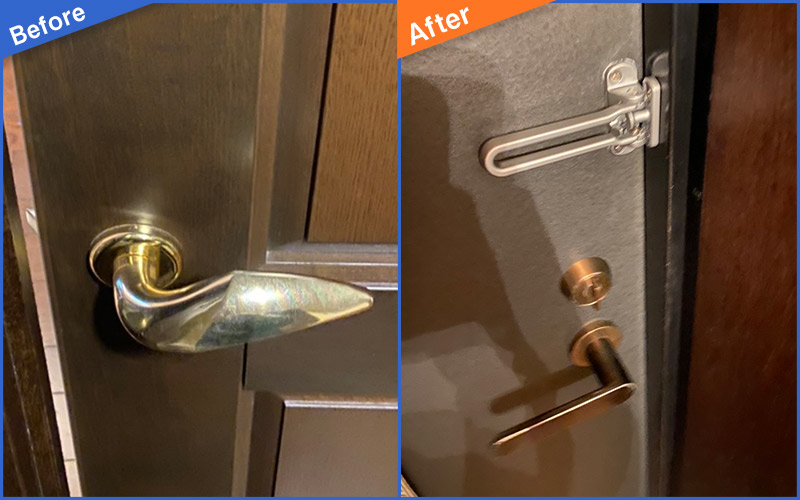 部屋のドア取っ手のBefore&After画像