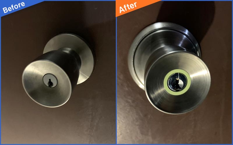 銀のドアノブのBefore&After画像