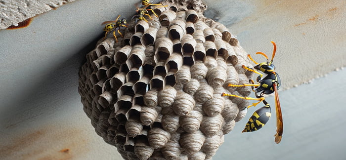 ハチの巣と蜂