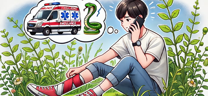 けがをしている少年