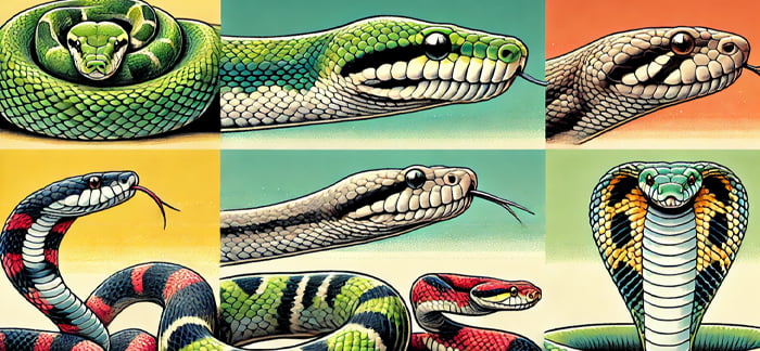 いろんな種類の蛇